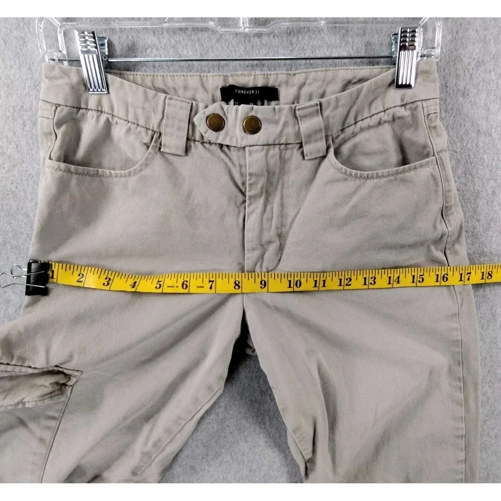 Women's Forever 21 Size XS‎ Frayed Hem Like Cargo Beige Pants📸SEE PIC📏📸